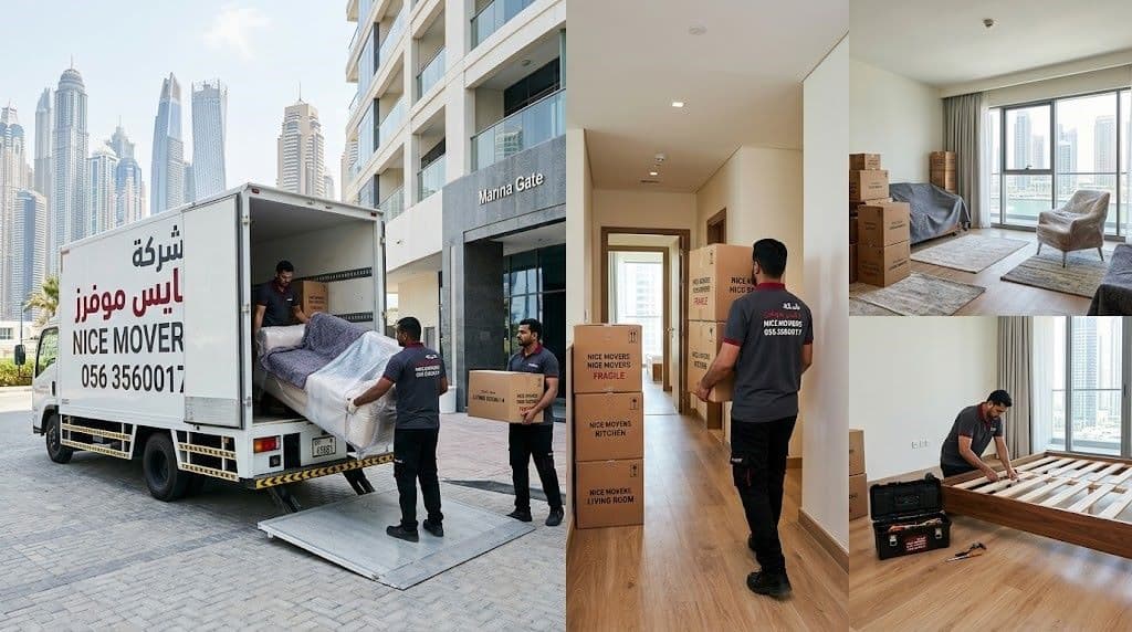 شركة نايس موفرز تقدم خدمة نقل العفش السكني في دبي مع التغليف وفك وتركيب وترتيب الأثاث