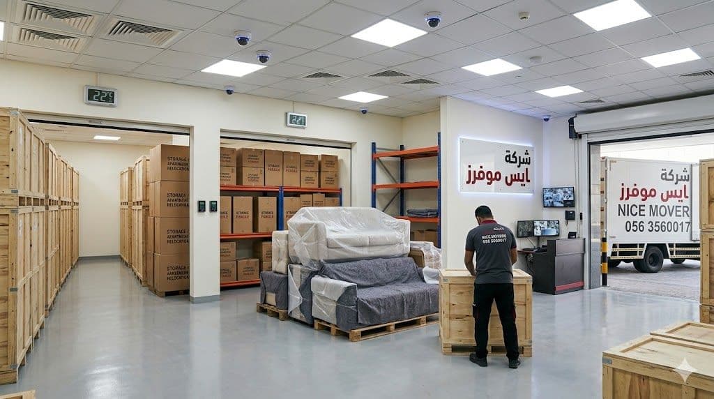 شركة نايس موفرز توفر خدمات التخزين المؤقت الآمن والمكيف للأثاث في دبي